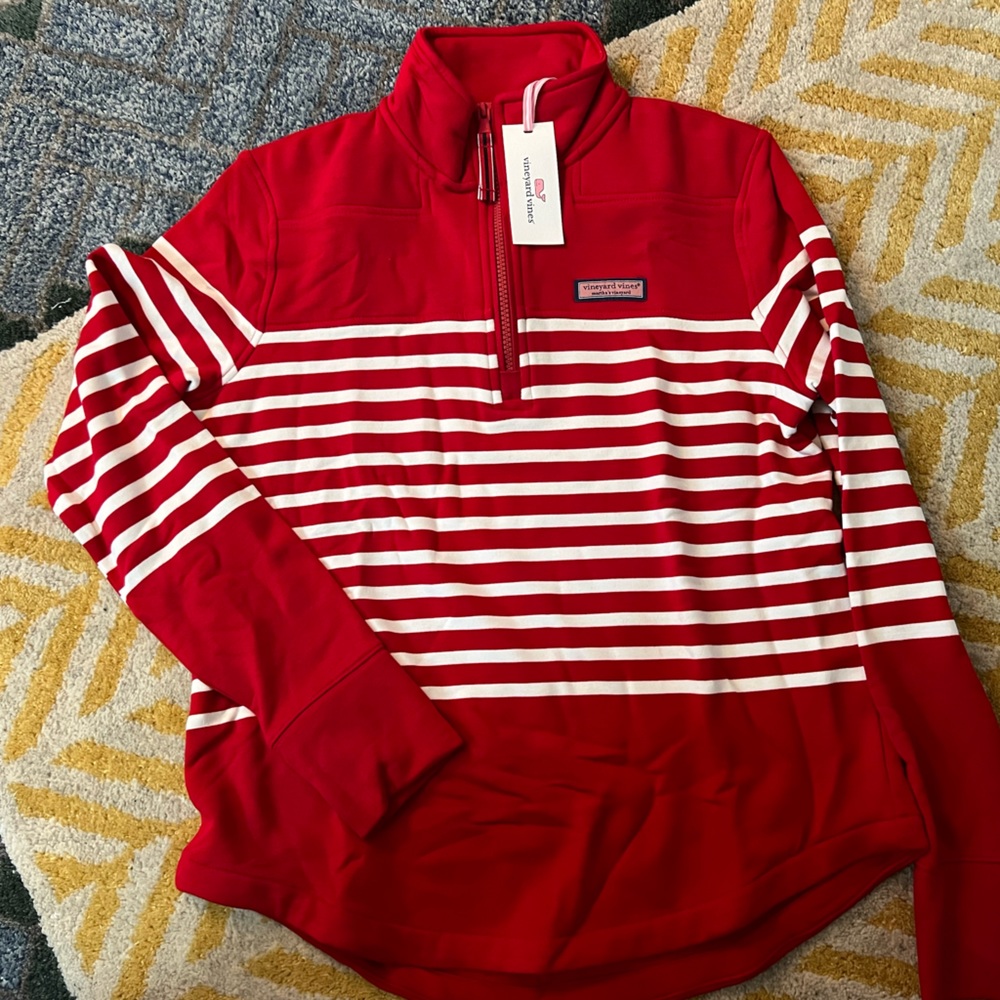 Brand new with tags NWT Vineyard Vines Shep Shirt red and white stripes size XS